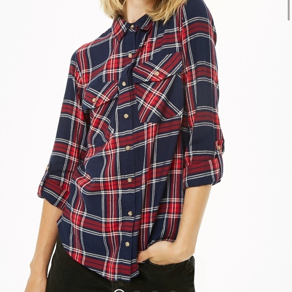 NWOT Forever 21 Plaid Button-down
